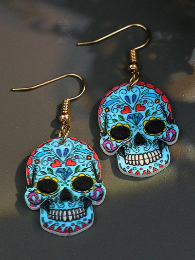 Women's Earrings Halloween Hip Hop Skull Fear Earrings - Earrings - INS | Online Fashion Free Shipping Clothing, Dresses, Tops, Shoes - 07/09/2021 - Accs & Jewelry - color-blue