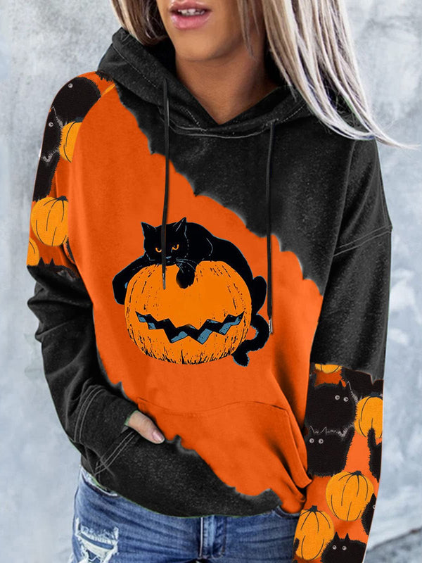 Women's Hoodies Printed Pocket Long Sleeve Hoody - Hoodies - Instastyled | Online Fashion Free Shipping Clothing, Dresses, Tops, Shoes - 09/09/2022 - 30-40 - color-black