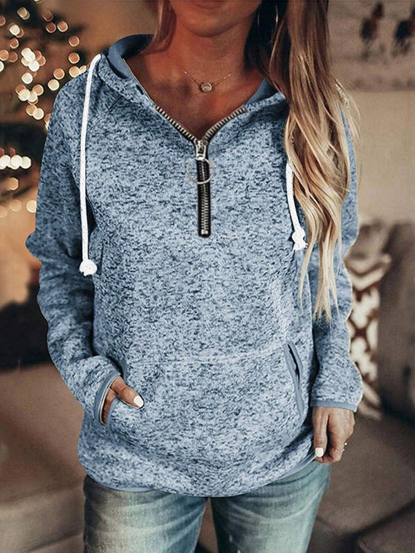 Women's Hoodies Zip Pocket Drawstring Long Sleeve Hoodie - Hoodies - Instastyled | Online Fashion Free Shipping Clothing, Dresses, Tops, Shoes - 05/01/2022 - 30-40 - color-black