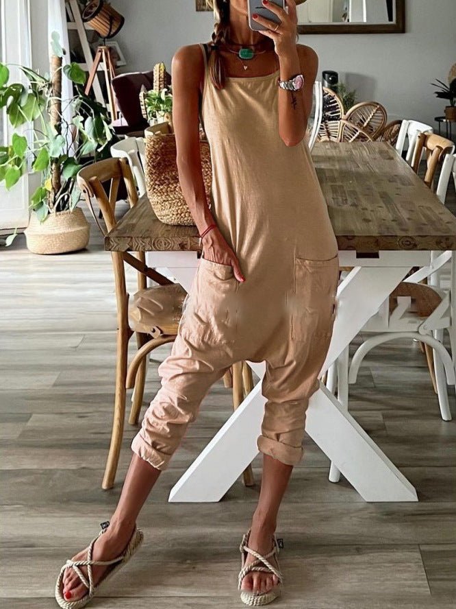 Women's Jumpsuits Multicolor Print Pocket Bib Jumpsuit - Jumpsuits - Instastyled | Online Fashion Free Shipping Clothing, Dresses, Tops, Shoes - 15/10/2022 - 40-50 - bottoms