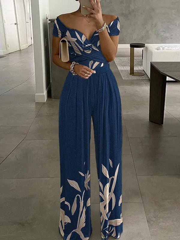 Women's Jumpsuits Temperament Casual Printing High Waist Off Shoulder Jumpsuit - Jumpsuits - Instastyled | Online Fashion Free Shipping Clothing, Dresses, Tops, Shoes - 20-30 - 22/12/2022 - color-black