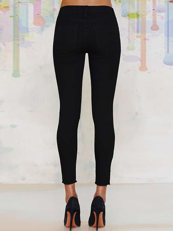 Women's Pants Denim Embroidered High Waist Jeans - MsDressly