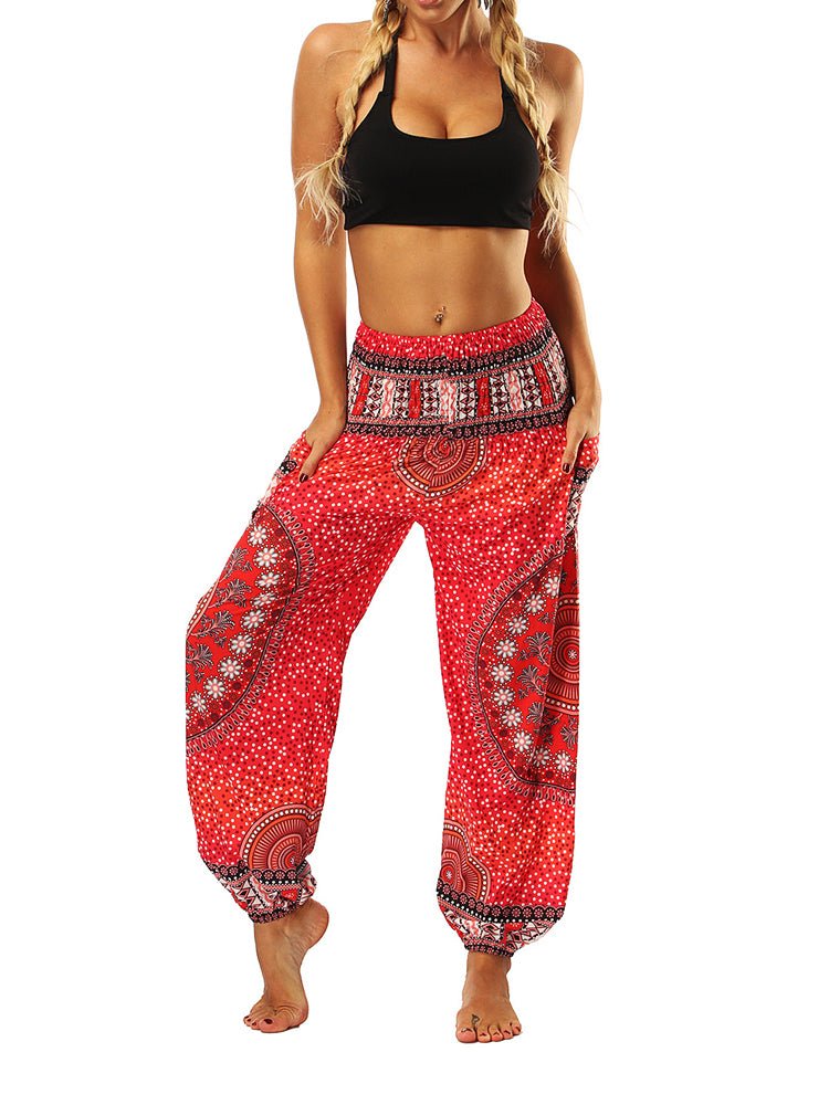 Women's Pants Indonesian Style Printed Bloomers Pants - MsDressly