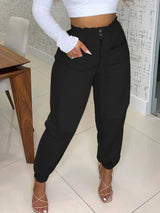 Women's Pants Zip Button Pocket Casual Pants