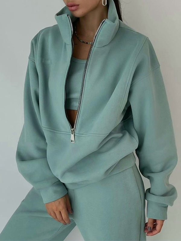 Women's Sets Sports Fleece Thickened Casual Set - Sets - Instastyled | Online Fashion Free Shipping Clothing, Dresses, Tops, Shoes - 13/12/2022 - Color_Blue - Color_Green