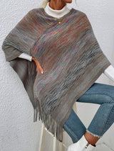 Women's Sweaters Casual Colorful Fringe Shawl Sweater - MsDressly