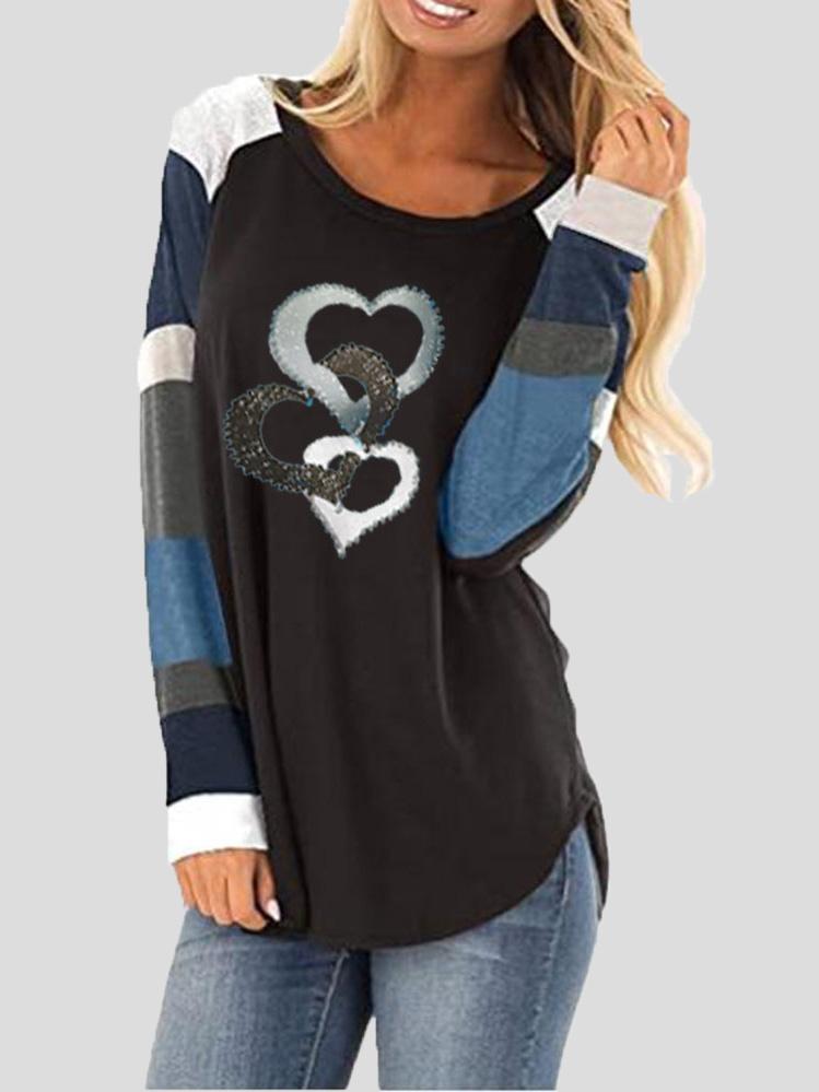 womens heart print t shirt