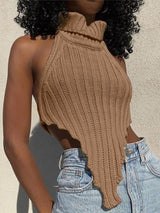 Women's Tank Tops  Knitted Solid Sleeveless Tank Top - MsDressly