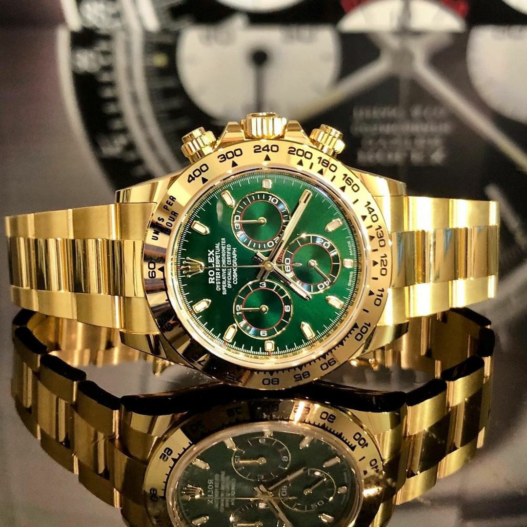 daytona gold green dial