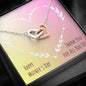 Happy Mother's Dat Thank You Mom For all you do interlocking Hearts Necklace with Luxury Box Mahogany-style & Builtin-LED