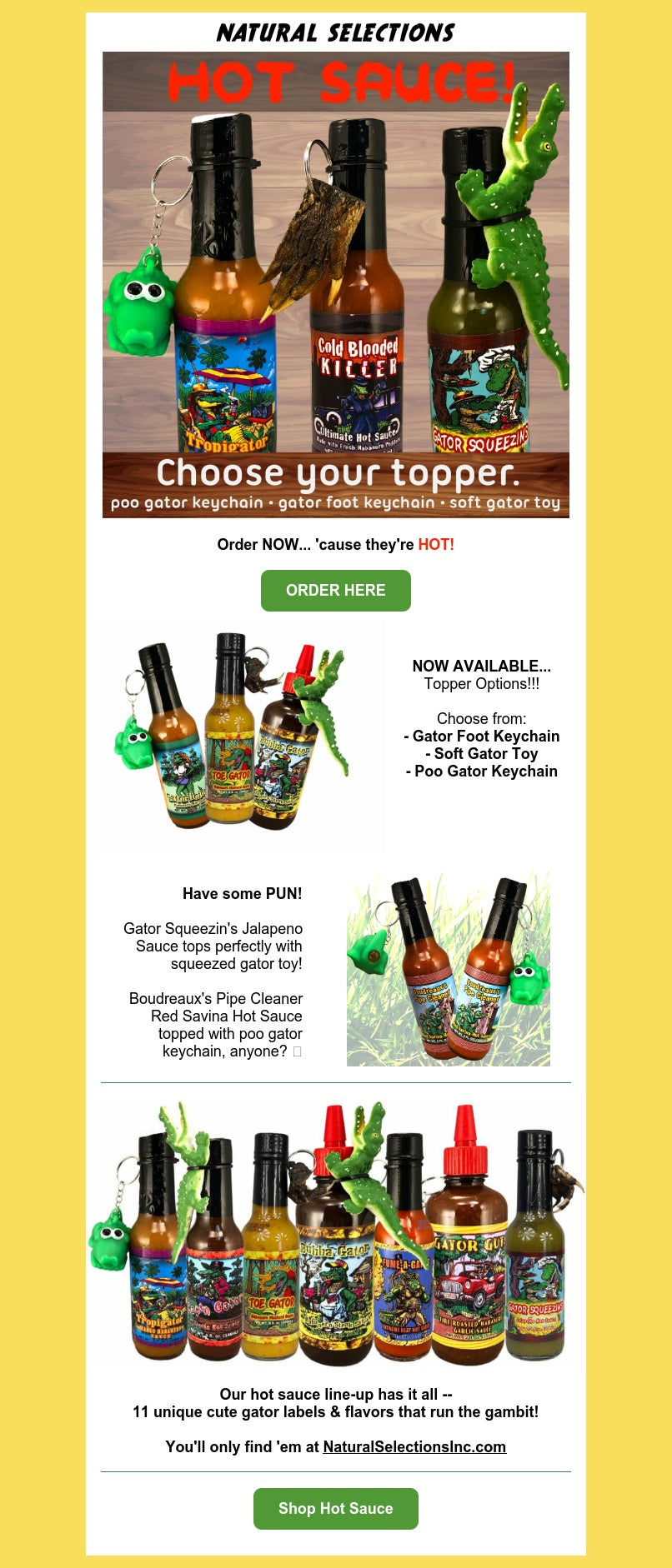 Wholesale Hot Sauce with NEW lagniappes, Natural Selections Inc.