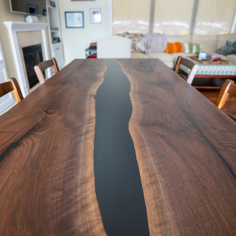 Black Epoxy River Walnut Table - Woodify USA