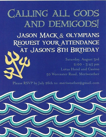Gods and Goddesses Kids Birthday Invitation