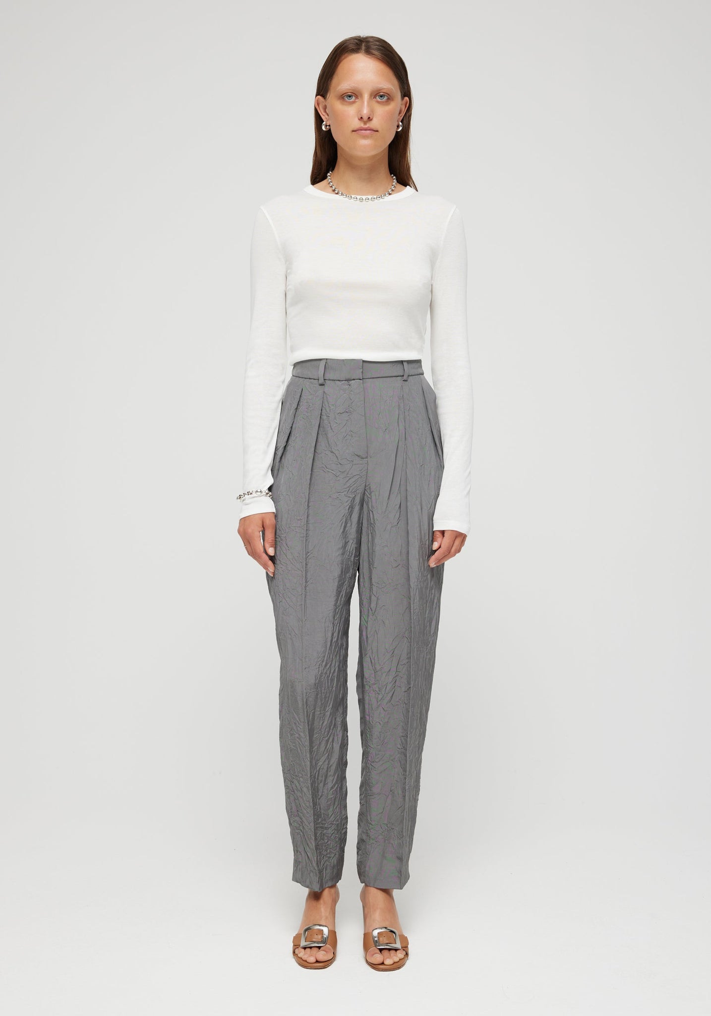 Tailored fluid trousers cold grey