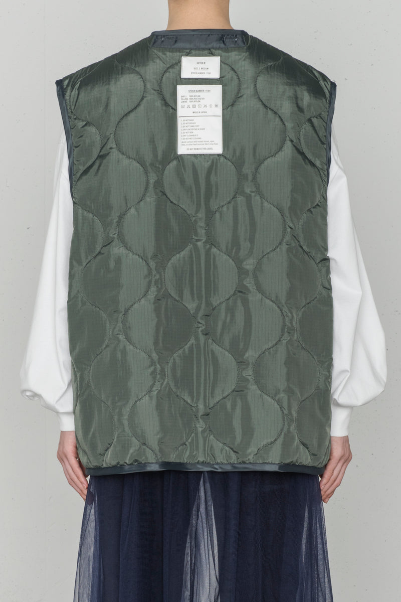 新品タグ付◉HYKE QUILTED CROPPED VEST◉オリーブ www.nespresso.com.do