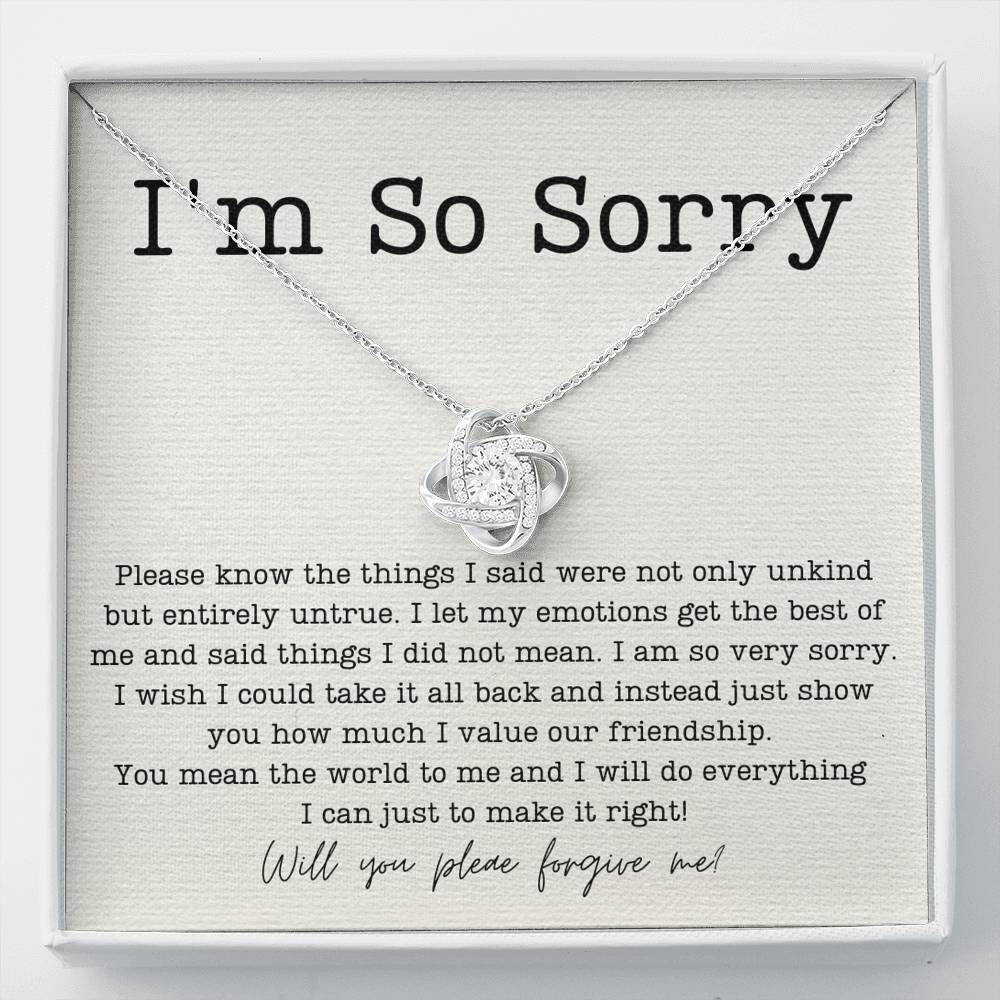 I'm Sorry Card Best Friend Apology Gift, Best Friends Necklace ...