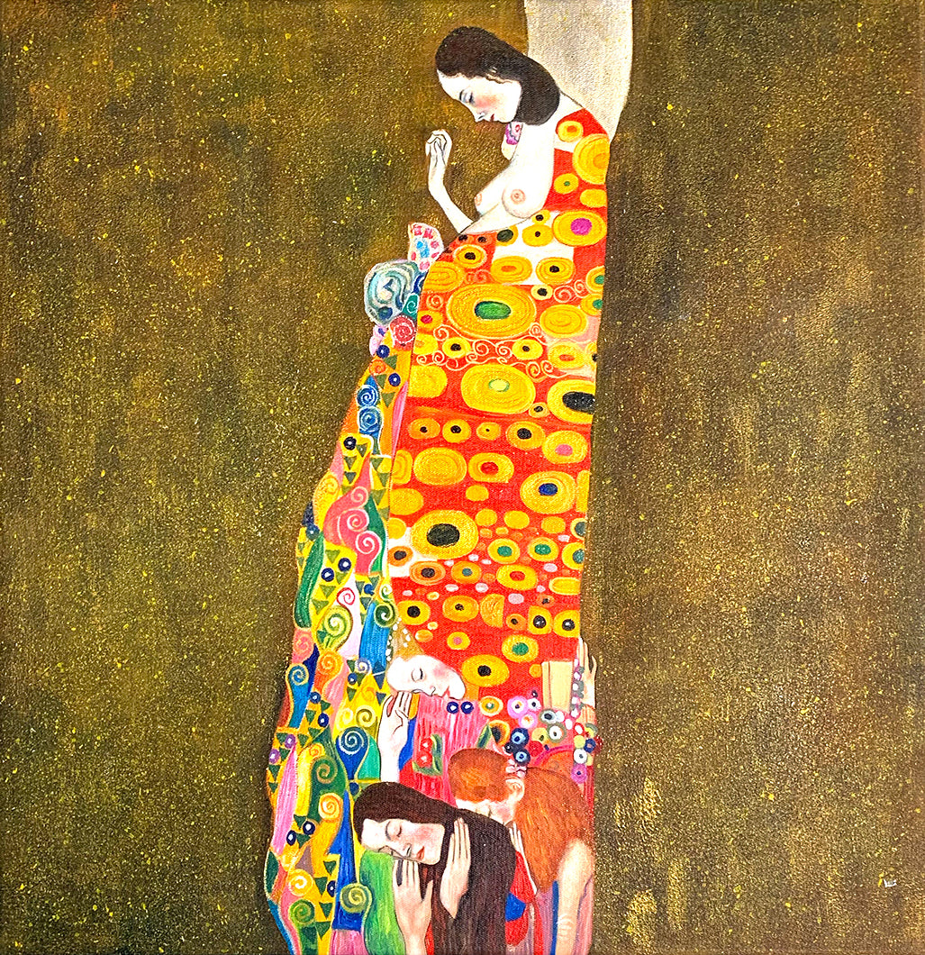borduurwerk som boog Die Hoffnung II - Gustav Klimt – Galerie Mont-Blanc