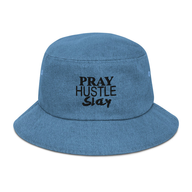 Stad bloem Ontstaan Eigenaardig Pray Hustle Slay Denim bucket hat