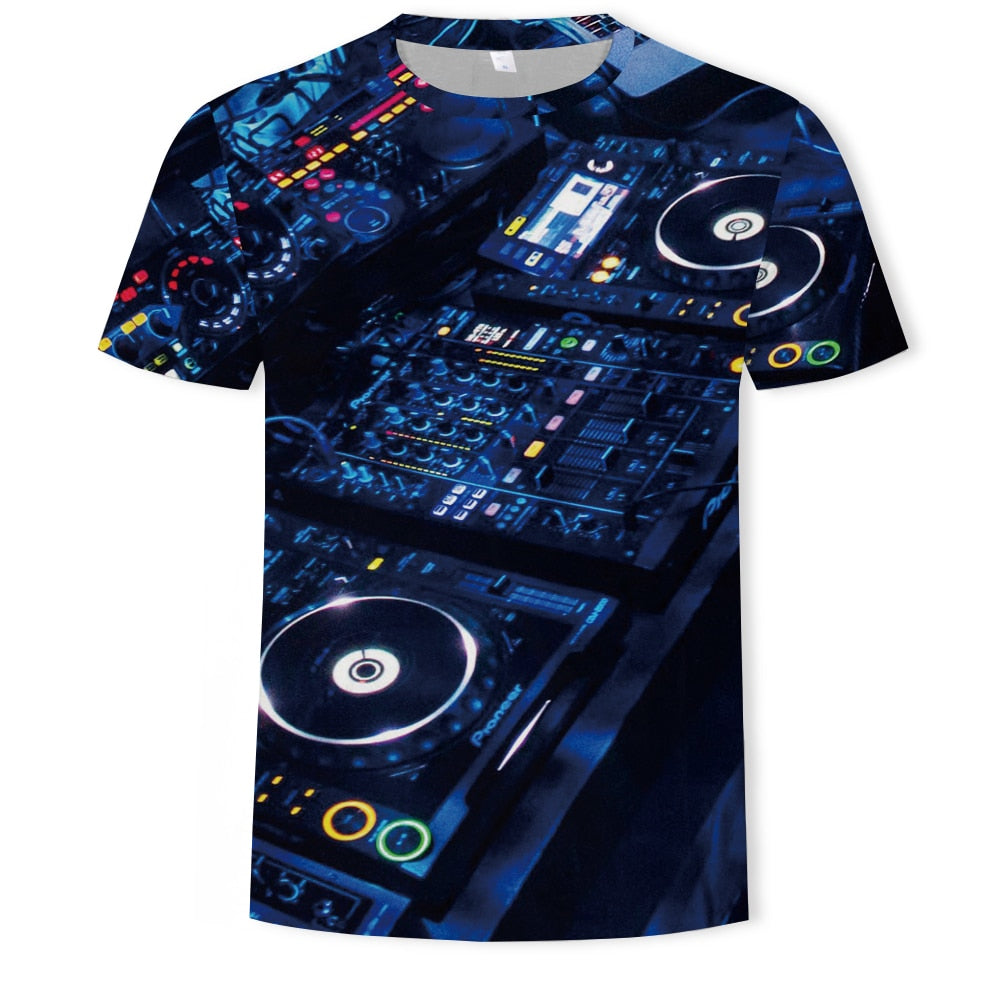 Verschuiving Omgaan Zaklampen Clubhouse DJ T-Shirt Men Short Sleeve 3D Printed – Deep Strict