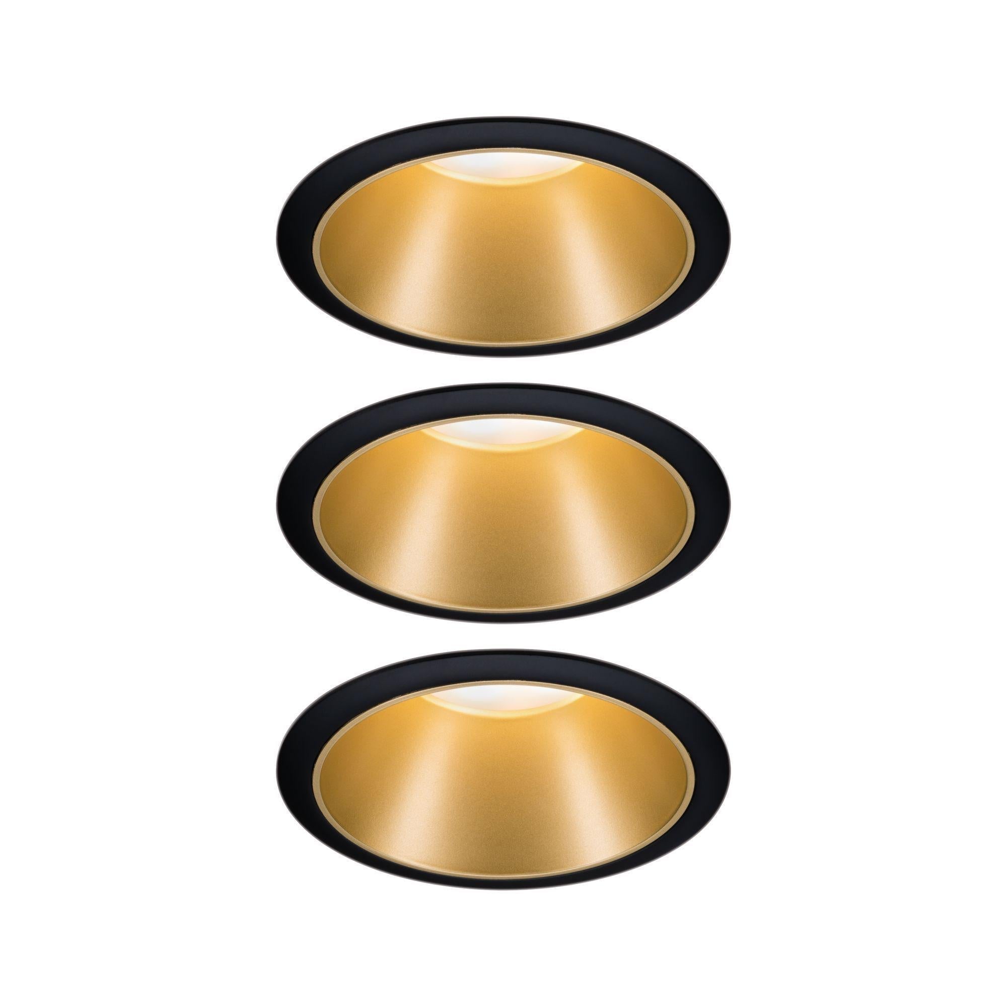 ik ben trots parallel Voorzichtigheid Paulmann Coin LED inbouwspots zwart/goud 3x6,5W | Bouwhof