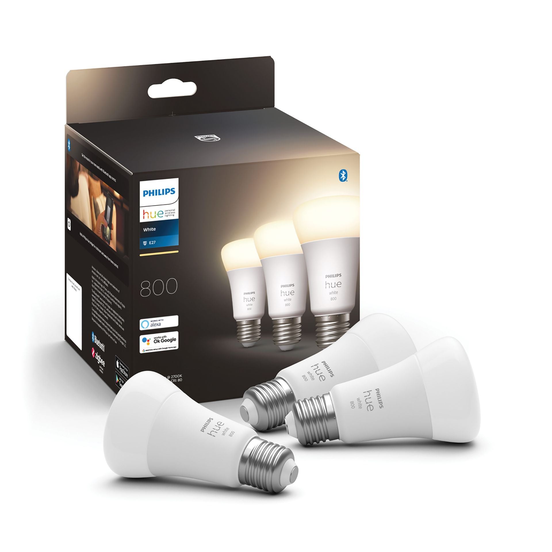 Philips Hue - warmwit licht - 3-pack - E27 - 800lm