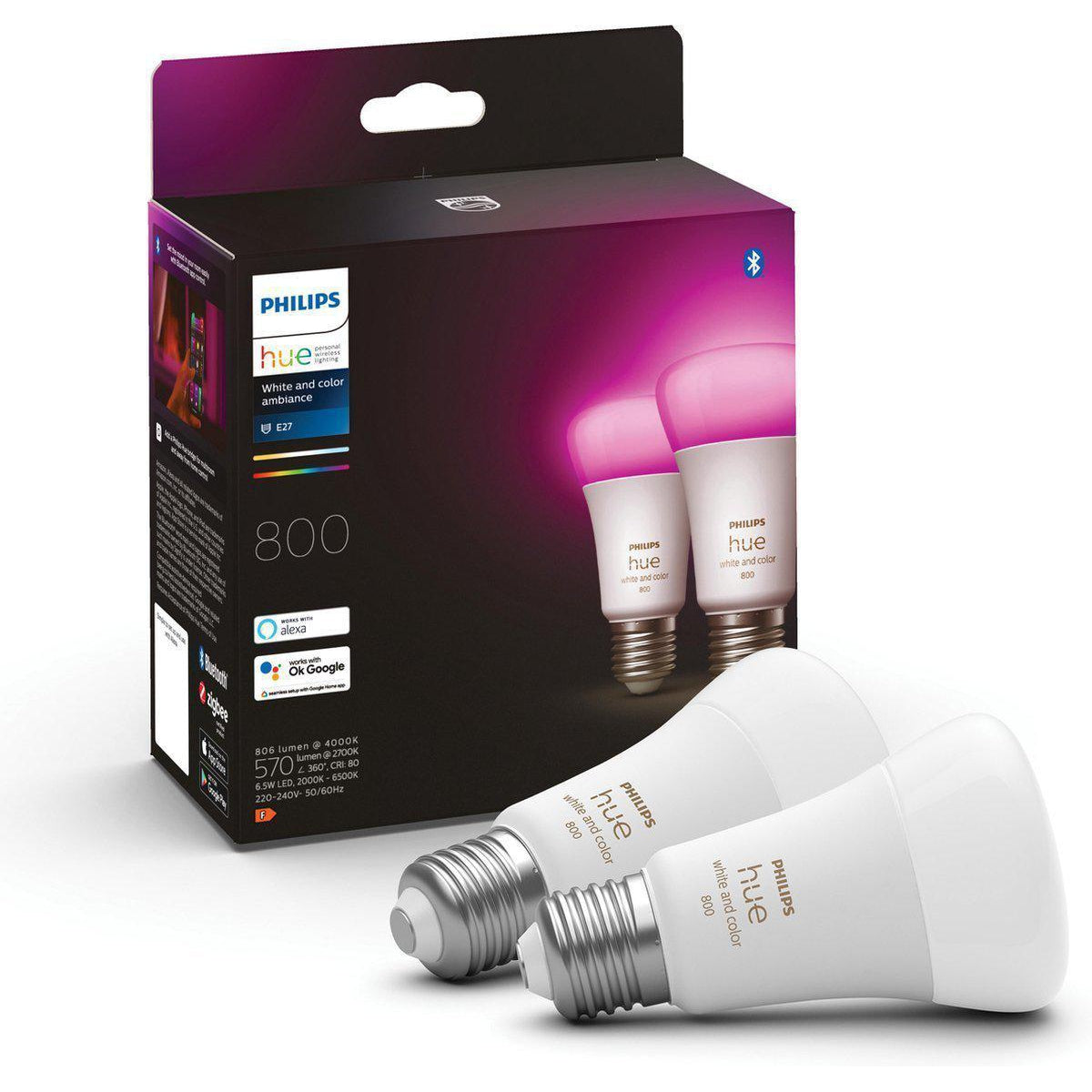 Doen Traditioneel vergeven Philips hue standaardlamp - wit en gekleurd - 2-pack - e27 - 800lm