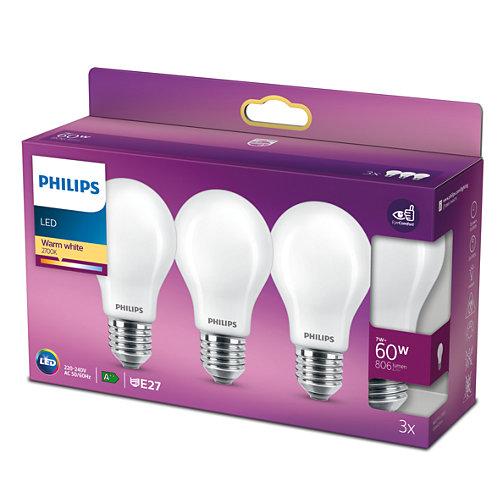 Uitsluiten sector Woud Philips led lamp e27 mat 60w warm wit licht (3 stuks) | Bouwhof