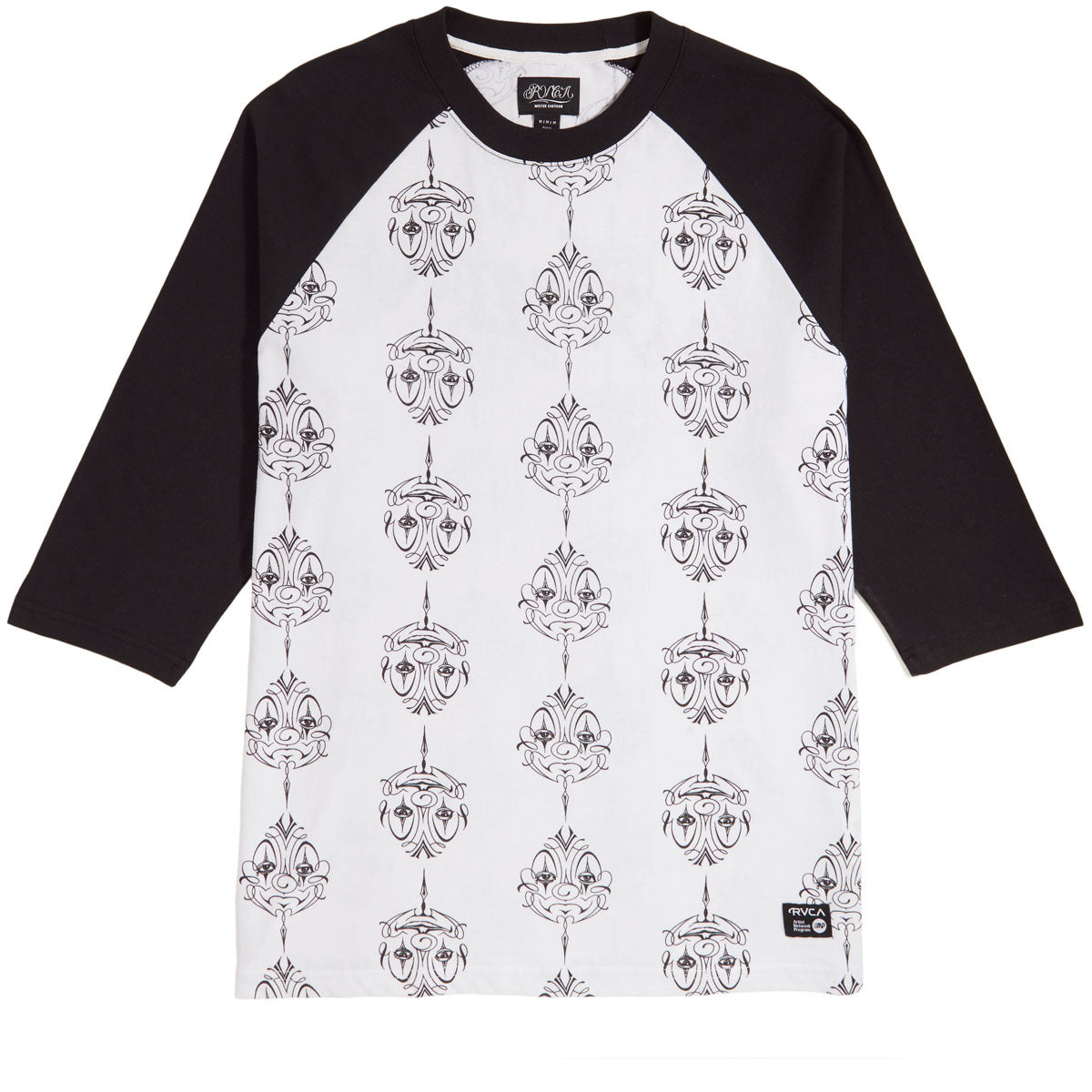 MR CARTOON RVCA SMILE NOW BASEBALL TEE 白 - Tシャツ