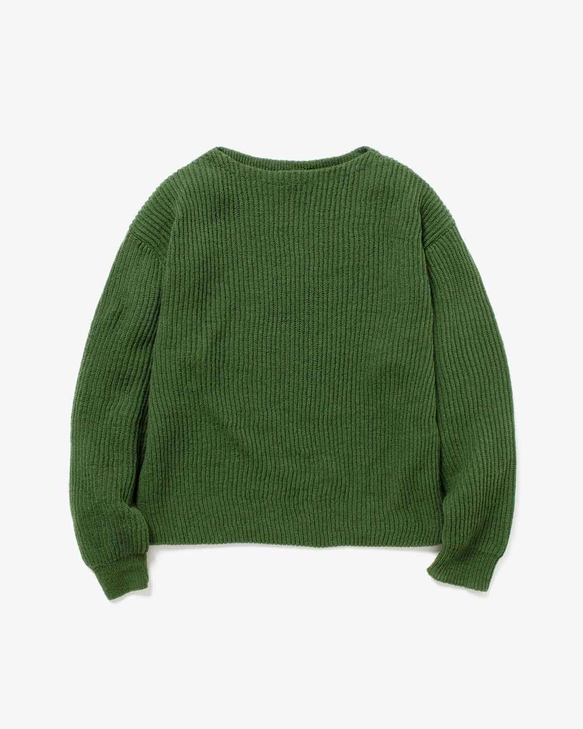 HARD TWIST WOOL RIB KNIT BOAT NECK P/O