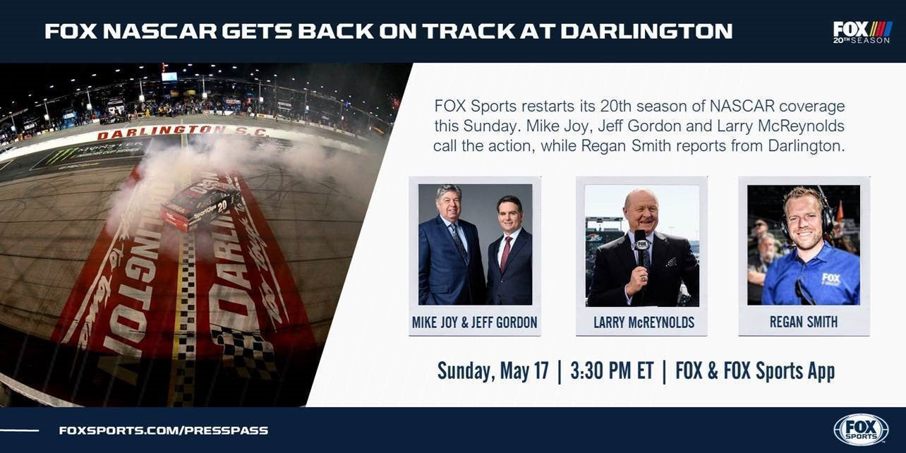 FOX NASCAR Resumes Live Action From Historic Darlington Raceway Sunday Blog Gordon Jeff