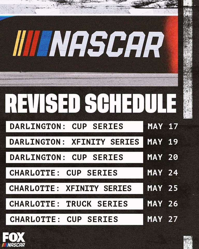 NASCAR Racing Set to Return with Revised Schedule Beginning at Darling