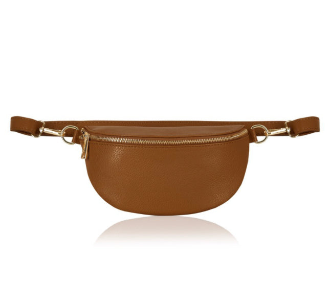 Inga Leather Belt Bag - Tan