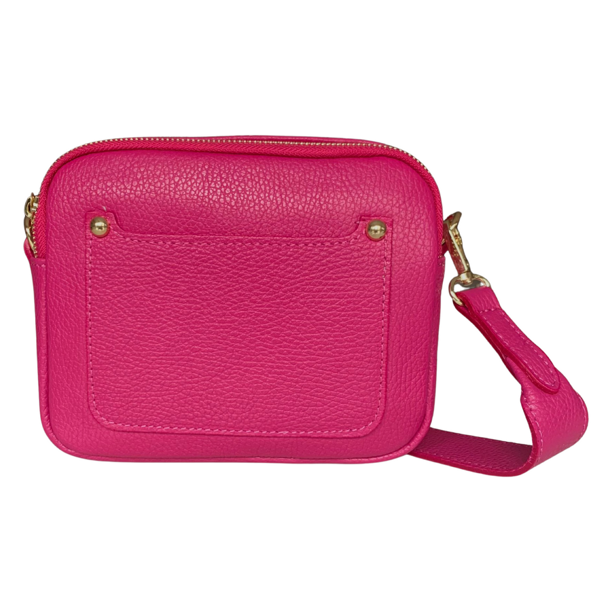 Zara Leather Crossbody Bag - Fuchsia Pink