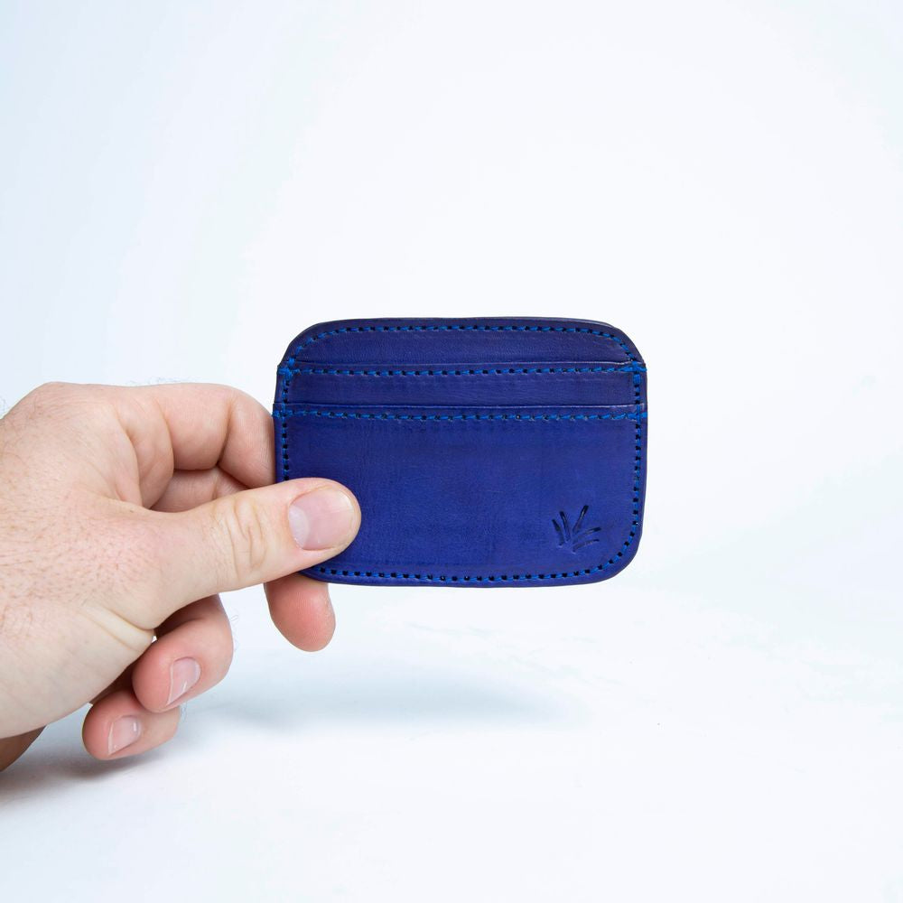 Agua | Blue Front Pocket Leather Card Wallet
