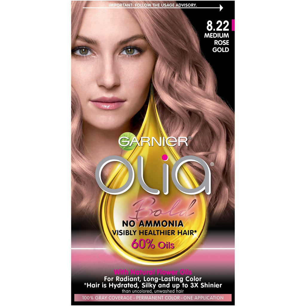 Olia® oil powered permanent hair color  medium rose gold