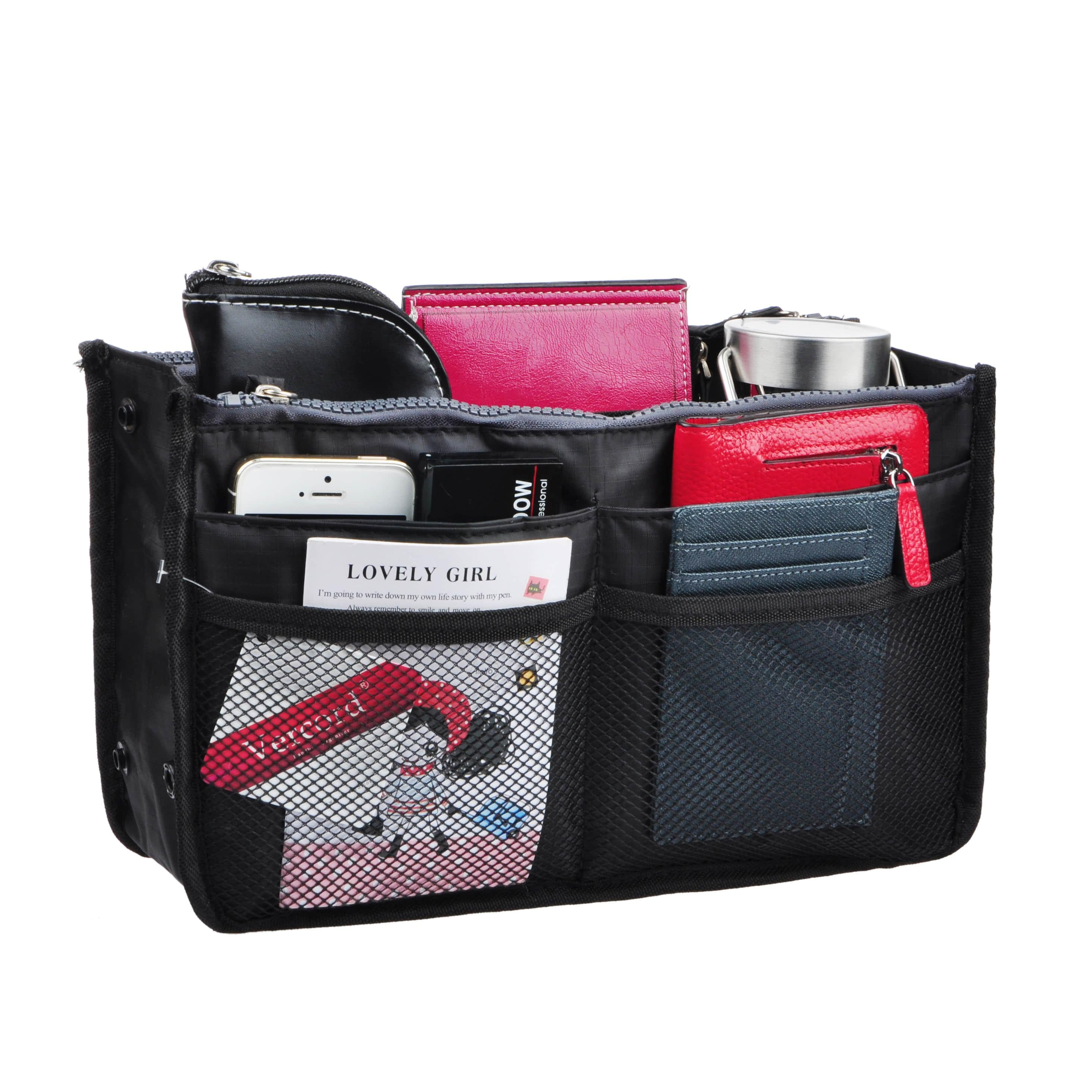 Vercord Purse Organizer,Insert Handbag Organizer Bag in Bag S 13 Pockets 30 Colors 3 Size -  Multicoloured