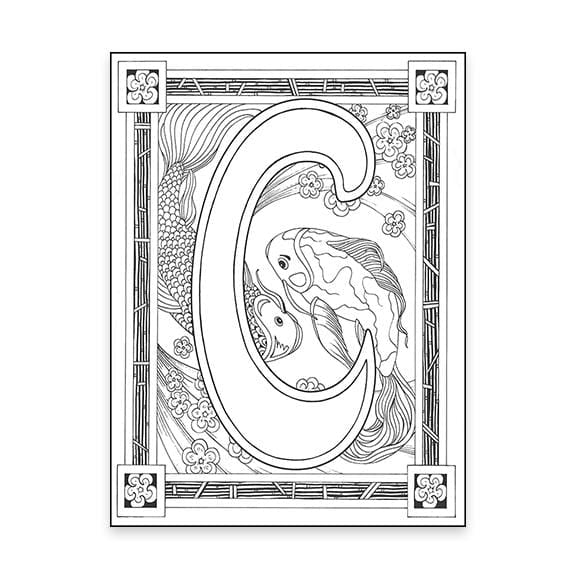 book of kells coloring pages letter c