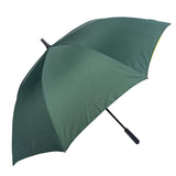 Customized Promotional Non Slip Handle Green and Yellow Double Layer Windproof Strong Straight Golf Umbrella