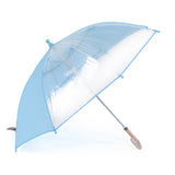 Wholesale Fiberglass Frame Wood Handle PVC Clear Straight Rain Children Umbrella