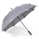 All Fiberglass Rubber Handle Reflective Corner Tips Auto Open Straight Rod Golf Umbrella for Night Rain