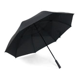 Patent Oversize Classic Black Pongee Waterproof Windproof Double Layer Automatic Golf Umbrella