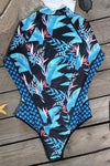 Tropical Rashguard Suit- Front Zip