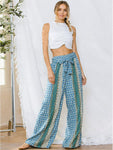 WIDE LEG MULTI PRINT SELF TIE PANTS