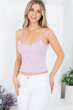 LAVENDER ADJUSTABLE SPAGHETTI STRAP RIBBED TOP