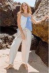 LT. SAND SELF TIE PALAZZO PANTS