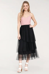 ASYMMETRICAL LAYERED HEM TULLE SKIRT