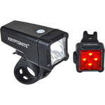 Kryptonite Pulsar and Comet USB LED Front and Rear Bike Light Set