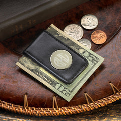 Personalized Leather Magnetic Money Clip