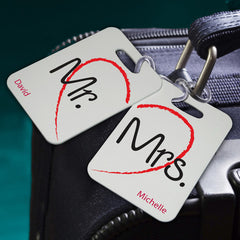 Personalized Couples Sojourn Luggage Tags (Multiple Designs)