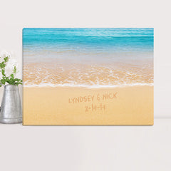 Personalized Couples Canvas Print - Caribbean Sea
